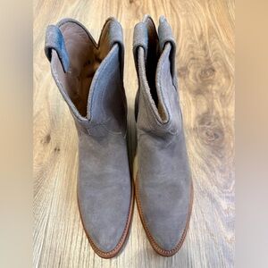 Tecovas Gray Suede Western Ankle Boots Size 6.5B Lucy Style